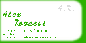 alex kovacsi business card